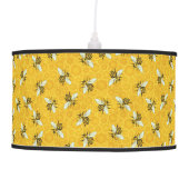 Honeybees Honeycomb Bumble Bee Hive Pattern Ceiling Lamp (Front)