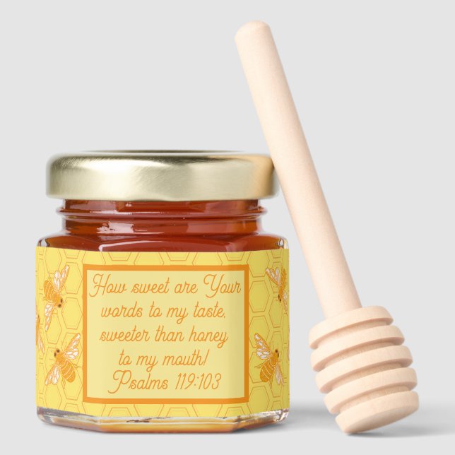 Honeybees honeycomb honey jar favors (Front)