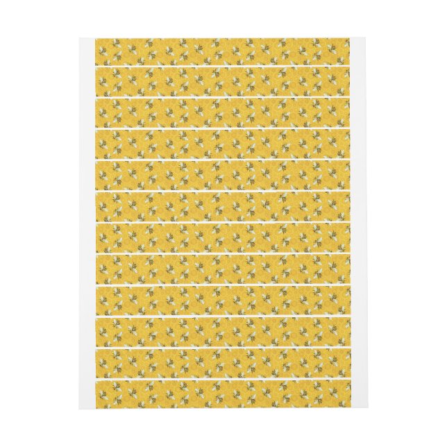 Honeybees Honeycomb Honey Jar Lid Security Seal Wrap Around Label (Sheet)