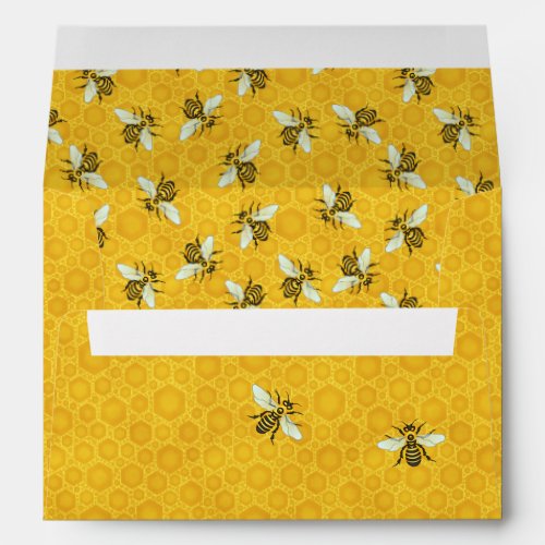 Honeybees on Honeycomb Apiary Bee Honey Pattern Envelope
