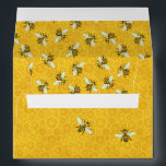 Honeybees on Honeycomb Apiary Bee Honey Pattern Envelope<br><div class="desc">These cute envelopes have an all-over-print honeycomb pattern on the outside with a few bees crawling over it on front and back. The inside has a whole swarm of bees. The bees and the honeycomb pattern are hand-drawn. Tip: You can also "customize further" to rearrange the bees. You can also...</div>