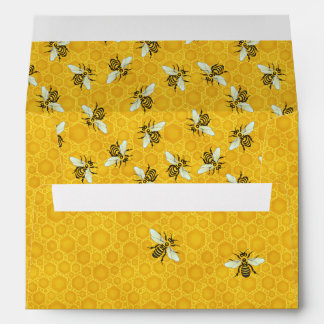 Honeybees on Honeycomb Apiary Bee Honey Pattern Envelope