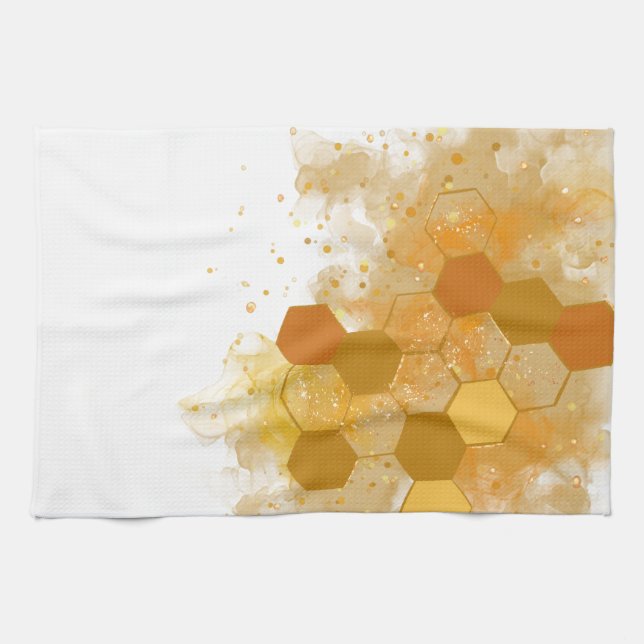 Honeycomb Alcohol Ink  Kitchen Towel (Horizontal)