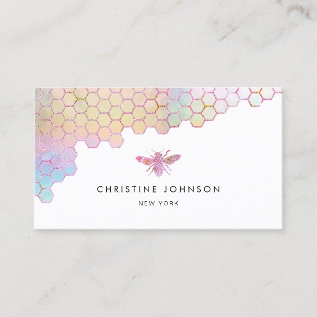 honeycomb and  bee business card (Front)