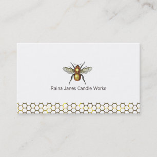 Honeycomb And Bee Candle Maker Business Card