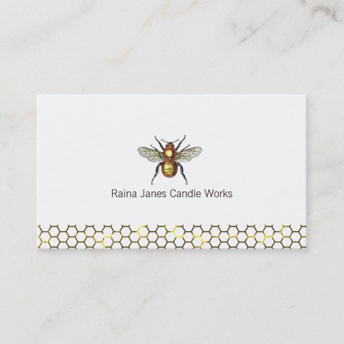 Honeycomb And Bee Candle Maker Business Card