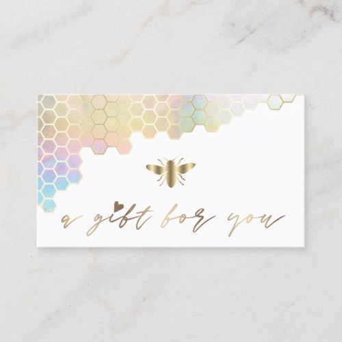 honeycomb and bee gift certificate
