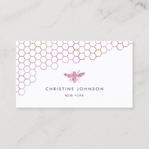 honeycomb and  bee logo business card