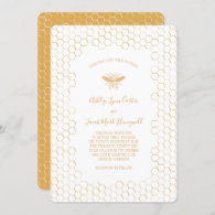 Honeycomb and Bee Wedding Invitation