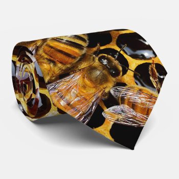 Honeycomb And Bees Neck Tie by RewStudio at Zazzle