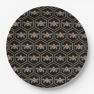 Honeycomb And Bees Paper Plates