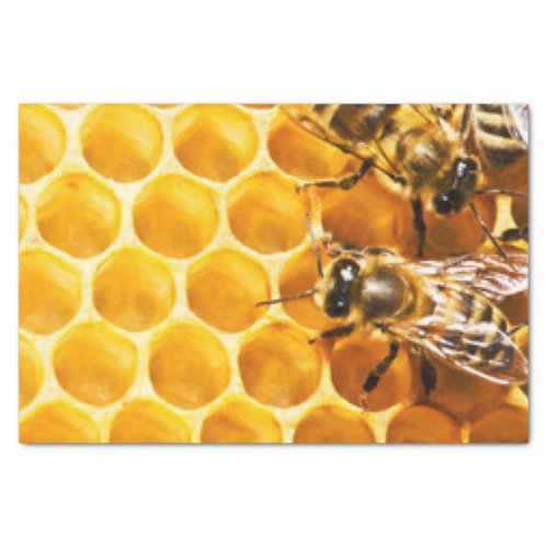 Honeycomb and Bees Pattern Design Tissue Paper