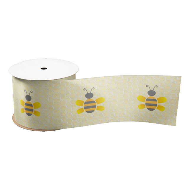 Honeycomb and Bumble Bee Yellow Ribbon (Spool)