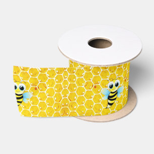 Honeycomb and Bumble Bee Yellow Ribbon
