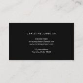 honeycomb and faux gold foil bee on black business card (Back)
