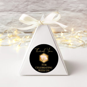 Honeycomb And Floral Classic Round Sticker