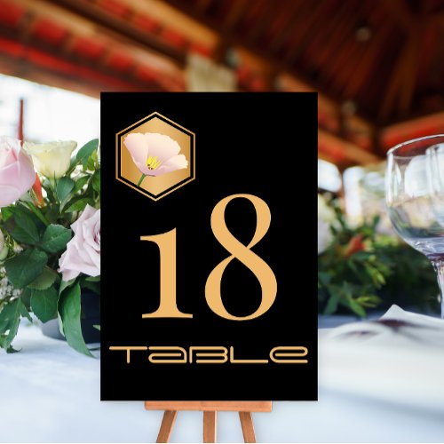 Honeycomb And Floral Wedding Table Number