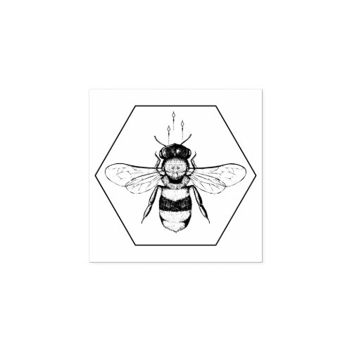 Honeycomb Apiary Skincare Sketch Tattoo Art Bee Rubber Stamp