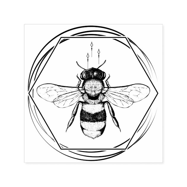 Honeycomb Apiary Skincare Tattoo Art Bee Self-inking Stamp