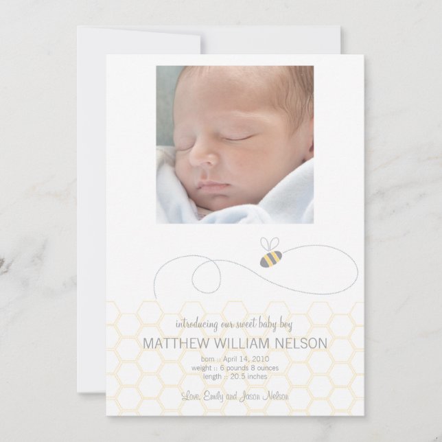 Honeycomb Baby Announcement (Front)