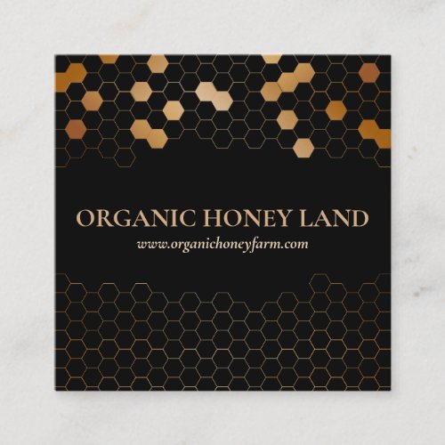 Honeycomb Bee Beekeeper Apiarist Gold Square Business Card