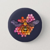 Honeycomb Bee Button (Front)