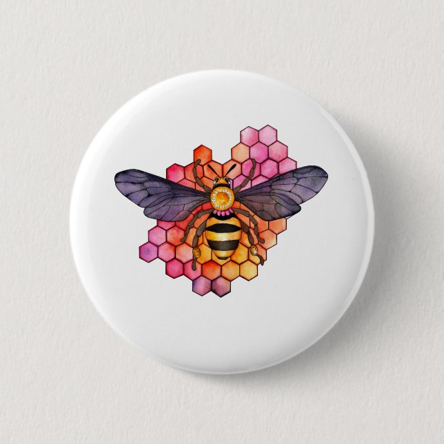 Honeycomb Bee Button (Front)
