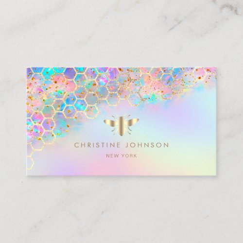honeycomb bee colorful design business card