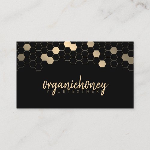 Honeycomb bee farm Apiary Gold Business Card