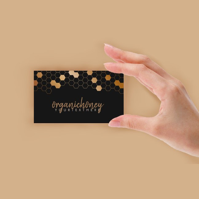 Honeycomb Bee Farm Apiary Organic Gold Business Card