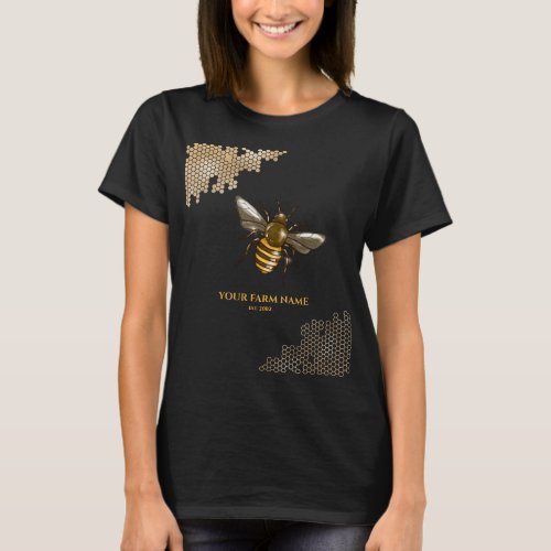 Honeycomb Bee Farm Beekeeper Apiarist Honeybees Bu T_Shirt