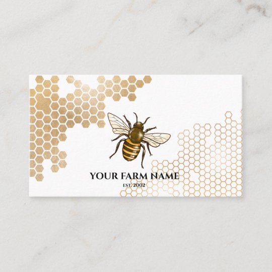 Honeycomb Bee Farm Beekeeper Apiarist Honeybees Business Card | Zazzle.com