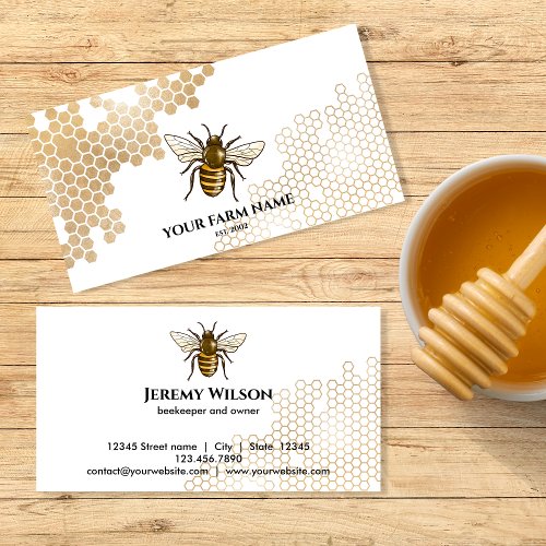 Honeycomb Bee Farm Beekeeper Apiarist Honeybees Business Card