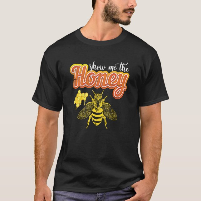Honeycomb Bee Hive  Beekeeper T-Shirt (Front)