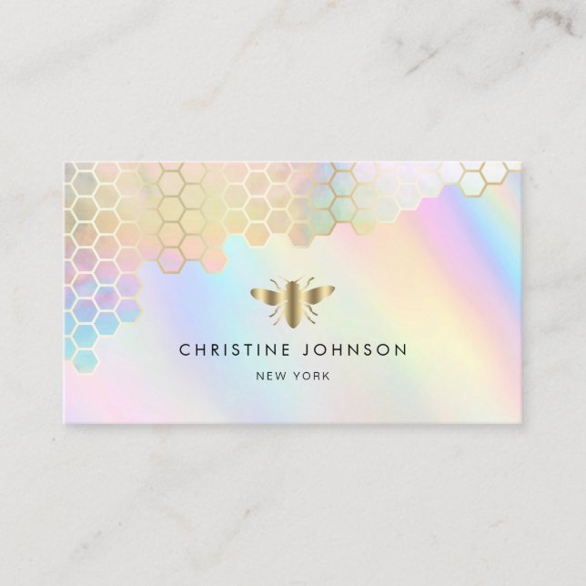 honeycomb bee logo business card (Front)