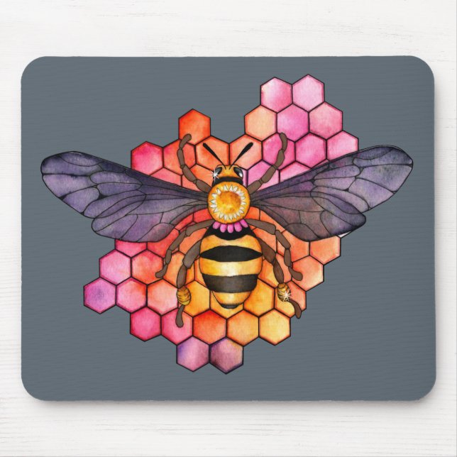 Honeycomb Bee Mouse Pad (Front)