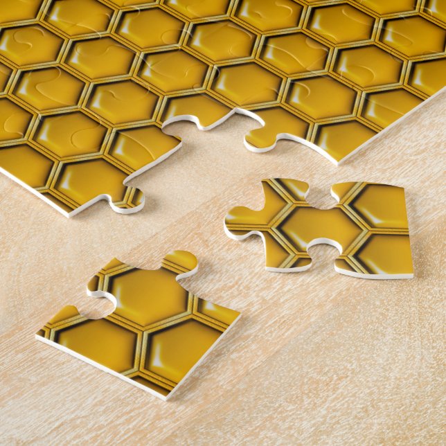 Honeycomb Bee Pattern Jigsaw Puzzle (Side)