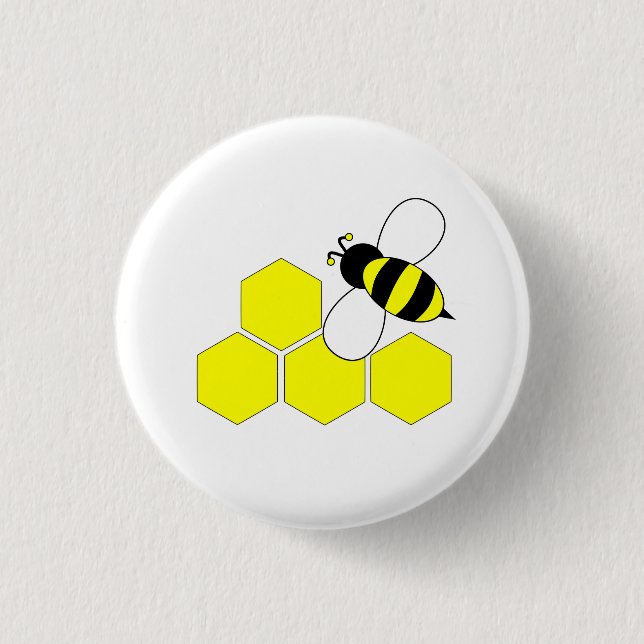 Honeycomb Bee Pinback Button (Front)