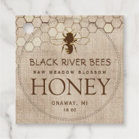 Honeycomb & Bee Raw Honey Jar Tag Natural
