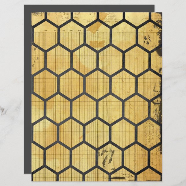 Honeycomb Bee Scrapbook Paper (Front/Back)