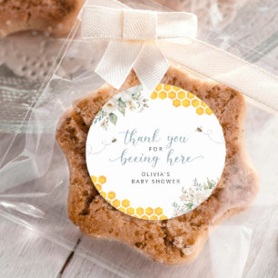 Honeycomb Bee Summer Baby Shower Thank You Classic Round Sticker