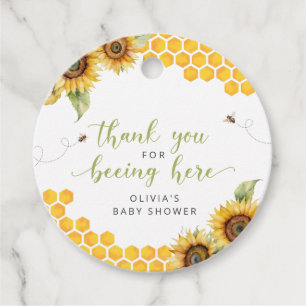 Honeycomb Bee Summer Baby Shower Thank You Favor Tags