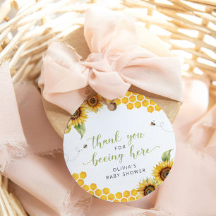 Honeycomb Bee Summer Baby Shower Thank You Favor Tags
