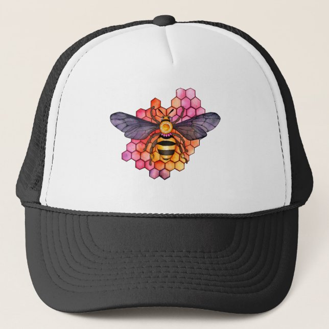 Honeycomb Bee Trucker Hat (Front)