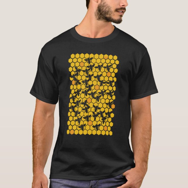 Honeycomb Beehive Beekeeper Bees Beekeeping T-Shirt (Front)