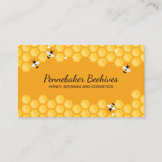 Honeycomb Beehive Frame Apiary Business Card (Front)