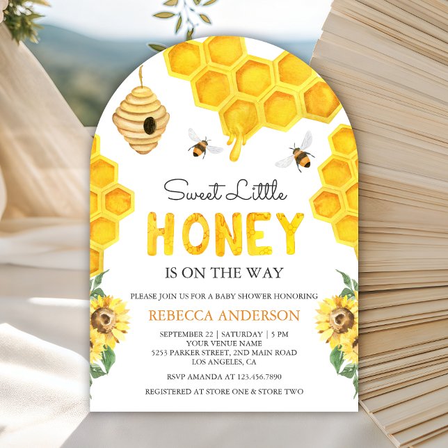Honeycomb Beehive Sweet Honey Bee Baby Shower Invitation (Creator Uploaded)