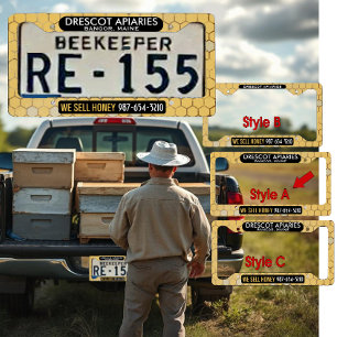 Honeycomb Beekeeper Honey License Frame Styles A&C