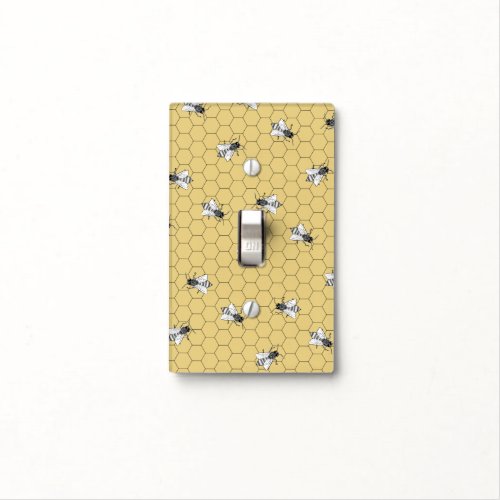 Honeycomb Bees Light Amber Gold Light Switch Cover