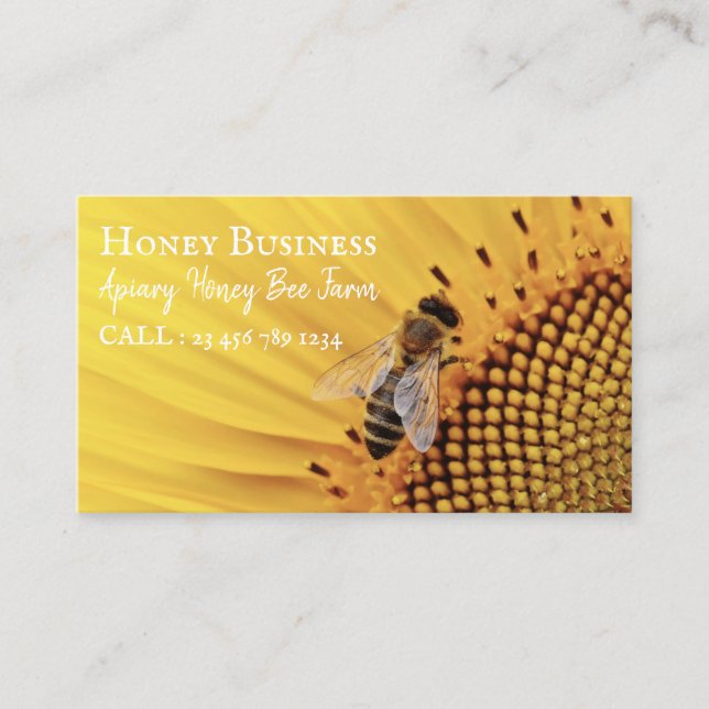 Honeycomb bees pure raw farm Apiarist Business Card (Front)